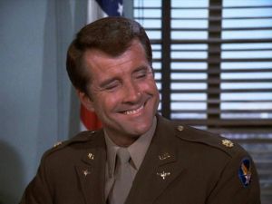 Actor Lyle Waggoner as Steve Trevor in the 1975-79 Wonder Woman TV series