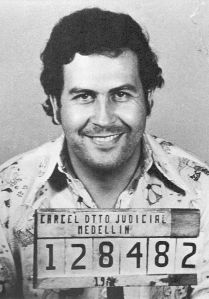  A mugshot of Pablo Escobar taken in 1977 by the Medellín Control Agency.