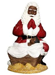 Santa Worships Jesus figurine by Ebony Treasures